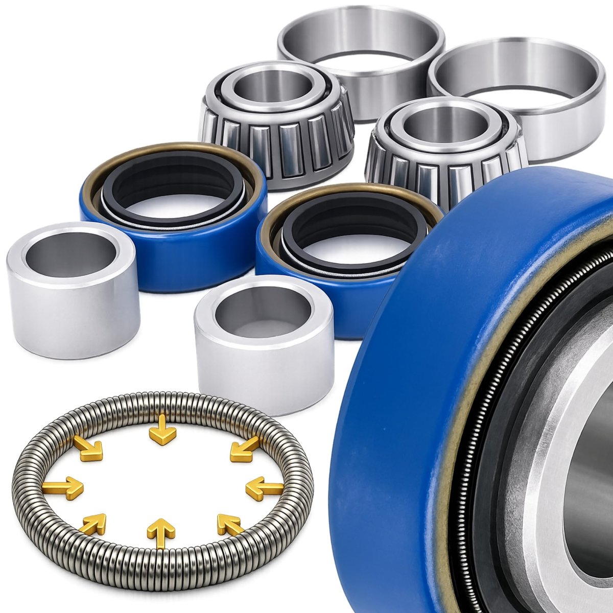 Front Wheel Bearing And Spring Loaded Seals Rebuild Kit For Wright Stander 98460019 98460046 Includes 2 Bearings Upgraded
