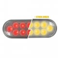 Fortpro 6a Oval Dual Function Multivoltage Led Lights Red Ambar Clear Lens F238711 