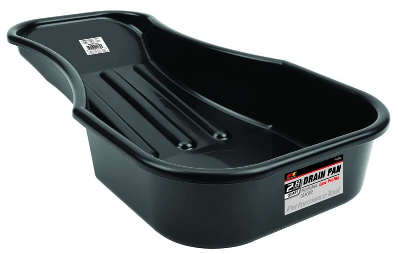 Performance Tool W4073 Heavy Duty 2 8 Quart Oil Drain Pan With Splash Guard And Tapered Spout For Lawn Equipment Motorcycles