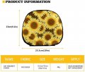 Pointodoor 70s 80s 90s Boho Car Accessories For Women 4 Pack Headrest Coverss Wavy Swirl Hippie Daisy Car Seat Head Rest Cover