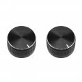 2pcs 30x17mm Aluminium Alloy Potentiometer Volume Control Rotary Knob Knurled Shaft Hole Black For 6mm Diameter Guitar 