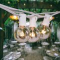 25ft Outdoor Patio String Lights With 25 Clear G40 Bulbs E12 Socket Base Ul Certified Warm White For Porch Deck Balcony Wedding 