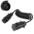 7 Way Trailer Plug Socket Adapter Wiring Connector For Caravan 2m Spring Cable Cord With Lighting Board Expansion