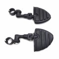 Motorcycle Black Short Angled Peg Mounting Kit With U Shape Footrest For 1 25 In Front Engine Guard Frame Tube Iron 883 Xl883n