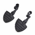 Xkh Group Motorcycle Black Short Angled Peg Mounting Kit With U Shape Footpeg Footrest For 1-1 4 Inch 1 25 Front Engine Guard