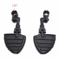 Xkh Group Motorcycle Black Short Angled Peg Mounting Kit With U Shape Footpeg Footrest For 1-1 4 Inch 1 25 Front Engine Guard