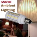 Satco 5w T6 Led Mini Candelabra Bulb Clear Finish 5000k Natural Light 120 Volt Residential Commercial Indoor Enclosed Fixtures
