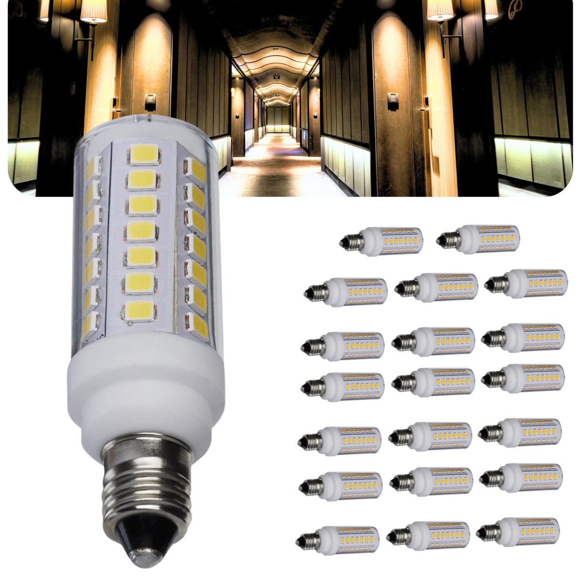 Satco 5w T6 Led Mini Candelabra Bulb Clear Finish 5000k Natural Light 120 Volt Residential Commercial Indoor Enclosed Fixtures
