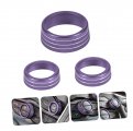 Alasum 3pcs Knob Cover Button Ring Air Conditioning Car Interior Accessories Gadgets Bling Auto Knobs Decorations Refit Purple