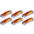 6 Pack Amber Led Trailer Marker Lights With Chrome Bezel Waterproof Side Clearance Lamps For Truck Rv Atv And Heavy Duty 