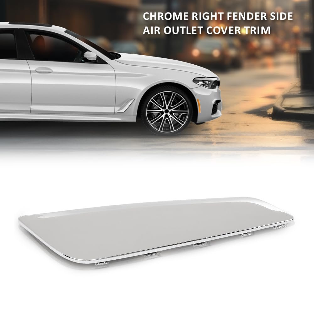 Right Fender Vent Trim Side Air Outlet Cover Chrome For Bmw G30 5-series 2017-2022 51137349594 Silver