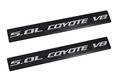 2011-2017 Ford Mustang Gt F150 5 0 Coyote V8 Black Silver Emblems Pair
