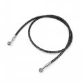 Uxcell Black 110cm Length Stainless Steel Rubber Motorcycle Brake Oil Hose Fuel Tube