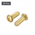 Uxcell Brass Machine Screws M3x8mm Phillips Pan Head Fastener Bolts For Furniture Office Equipment Electronics 50pcs
