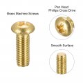 Uxcell Brass Machine Screws M3x8mm Phillips Pan Head Fastener Bolts For Furniture Office Equipment Electronics 50pcs