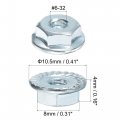 Uxcell 6-32 Serrated Flange Hex Lock Nuts Carbon Steel Zinc Plated 100pcs