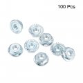 Uxcell 6-32 Serrated Flange Hex Lock Nuts Carbon Steel Zinc Plated 100pcs