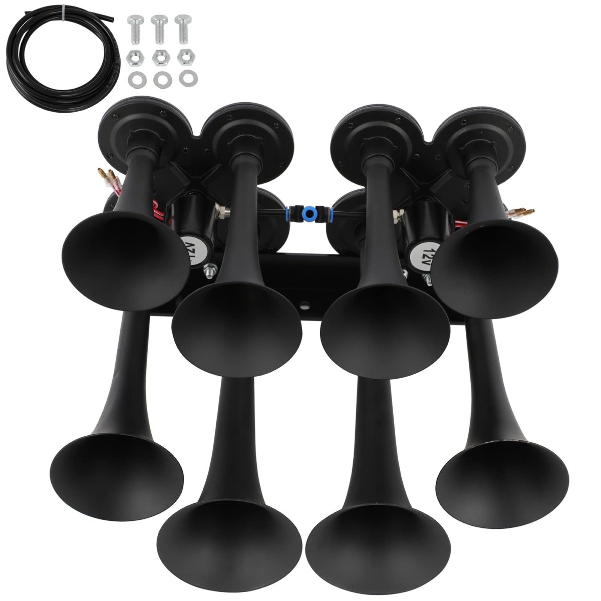 8 Trumpet 135db Electric Train Horn With Air Compressor Truck 12v For Pickup Trains Cars Boats Trucks Motorcycle