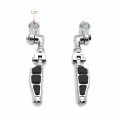 Xkh-chrome Short Angled Adjustable Peg Mounting Kit Flat End Footrest Foot Pegs Compatible With V-star Roadstar Suzuki