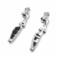 Xkh-chrome Short Angled Adjustable Peg Mounting Kit Flat End Footrest Foot Pegs Compatible With V-star Roadstar Suzuki