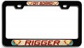 Rigger On Board Career Bl 3d Metal License Plate Frame Auto Suv Truck Tag Holder L56 
