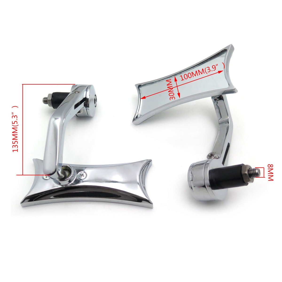 Smt-universal Compatible With Suzuki Kawasaki Yamaha Harley For Any 7 8 Or 1 Diameter Handle About Electric Car Chrome Mirrors