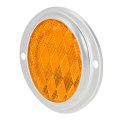 Amber 3 In Round Reflector With Aluminum Base For Trucks Trailers Rvs And Buses Model 80815 1 Pack