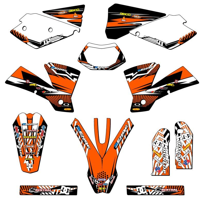 2004 Exc Mayhem Orange Senge Graphics Complete Kit For Ktm