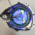 Hk Moto- Blue Led Glass See Through Engine Stator Cover For Suzuki Gsx1300r Hayabusa 1999-2013 Chromed