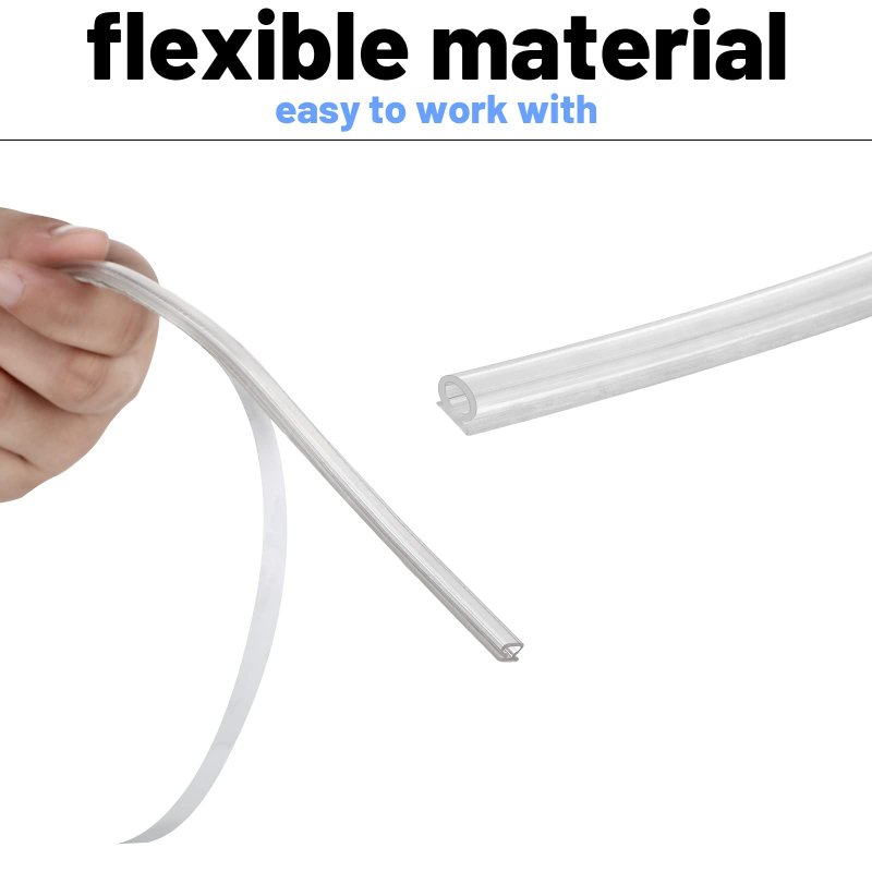 Shower Door Strip Seal For Glass 7 32 In X 98 4 Clear Pvc Frameless Sweep Water Barrier Rolls