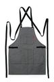 Under Ny Sky Essential Heavy Duty Cross-back Apron Gray Waxed Canvas Black Leather 