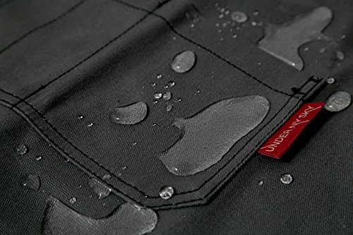 Under Ny Sky Essential Heavy Duty Cross-back Apron Gray Waxed Canvas Black Leather