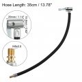 Uxcell 2pcs 35cm 13 78 Tire Valve Connect Pipe W Gas Nozzle Caps Air Chuck Inflator Compressor Pump Extension Rubber Hose Set