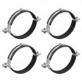 100mm Rigid Pipe Strap Clamps Carbon Steel Bracket Tube Clip M8 Nut Size For Water 4 Pcs 