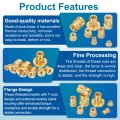 5 Pcs Threaded Inserts M8 X 12 7mm H 9 6mm Od Brass Metric Knurled Flange T-nuts Female Heat Set Embedment Nut For Plastic And