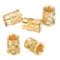 5 Pcs Threaded Inserts M8 X 12 7mm H 9 6mm Od Brass Metric Knurled Flange T-nuts Female Heat Set Embedment Nut For Plastic And 