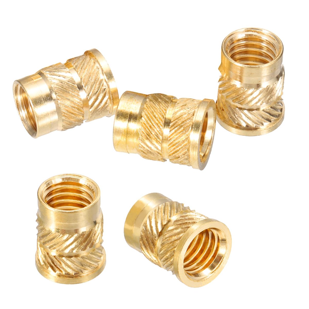 5 Pcs Threaded Inserts M8 X 12 7mm H 9 6mm Od Brass Metric Knurled Flange T-nuts Female Heat Set Embedment Nut For Plastic And