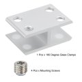 180 Degree Glass Clamp For 14-17mm Thickness Adjustable Double Side Shelf Support Bracket Aluminum Alloy Clip Holder Silver