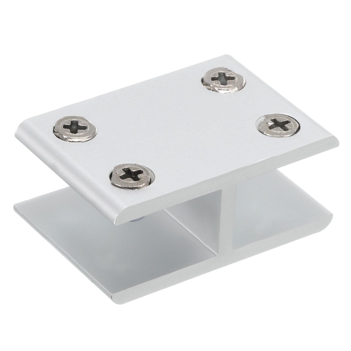 180 Degree Glass Clamp For 14-17mm Thickness Adjustable Double Side Shelf Support Bracket Aluminum Alloy Clip Holder Silver