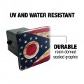 Rustic Distressed Ohio State Flag Tow Trailer Hitch Cover Plug Insert
