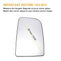 Car Rearview Right Passenger Side Upper Part Mirror Glass Replacement W Backing Plate Convex Heated White For Mercedes Sprinter