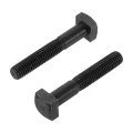 2pcs Square Head Bolts 1 2-13x3 Black Oxide Carbon Steel Machine Screws T-bolt For Machinery Railroad Electrical Connections 