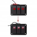 3 Gang Rocker Switch Panel 12 24v 20 10a Waterproof On Off Led Backlit Light Toggle Switches For Marine Boats Rvs