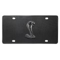 Ford Mustang Cobra 3d Heavy Metal Logo On Real Black Carbon Fiber License Plate 