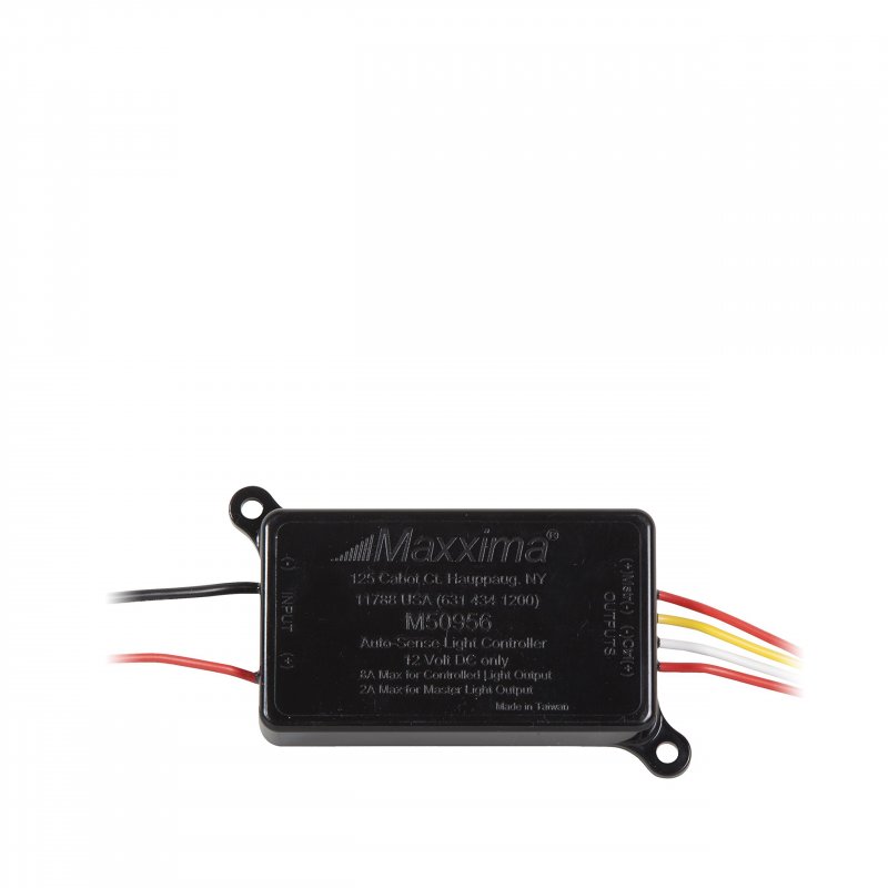 M50956 Auto Sense Light Control 12 8vdc 10a Total Amp Draw 2 Outputs Black Finish