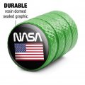 Nasa Official Worm Logo United States Usa Flag Tire Rim Wheel Aluminum Valve Stem Caps
