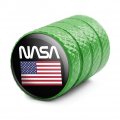 Nasa Official Worm Logo United States Usa Flag Tire Rim Wheel Aluminum Valve Stem Caps