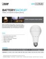 Feit Electric Intellibulb A Battery Backup Led Bulb Soft White 40w Equiv A21 A800 827 Bat Ledi