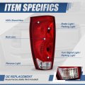 Auto Dynasty Rear Tail Lights Assembly For 2002-2006 Chevrolet Avalanche 1500 2500 Driver Left Side With Reverse Brake Turn