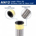 X Autohaux 5ft 12an Fuel Hose An12 Universal Car Braided Stainless Steel Cpe Oil Gas Line Silver Tone